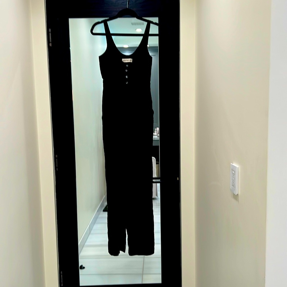 Mara Hoffman black linen, wide leg, jumpsuit
